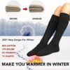 Warm Winter Knee High Socks for Women Boot Black Long Thick Socks Support For Hiking,Work (5 Pairs) - Image 2