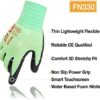 DEX FIT Nitrile Work Gloves FN330; Firm Non-Slip Grip; Thin & Lightweight; Durable & Foam Coated; Touchscreen Compatible; 3D-Comfort Fit; Machine Washable, Green XS (6) 3 Pairs - Image 2
