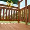 Gorilla Playsets 01-1064-Y Outing Wood Swing Set with Green Vinyl Canopy and Trapeze Arm - Yellow Slide - Image 4