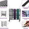 MM MELISEN Yoga Mat Storage Rack, Home Gym Studio Organizer Cart for Foam Roller, Yoga Strap and Resistance Bands, Movable Black Sports Equipment Storage Rack with Wheels - Image 5