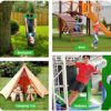 50FT Ninja Warrior Obstacle Course for Kids, 8 Sturdy Obstacles with 2 Slacklines, 4-in-1 Outdoor Playset with Swing, Trapeze Swing, Climbing Ladder - Gift for Girls & Boys - Image 5