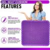 Gel Seat Cushion, Seat Cushion, Breathable - Sit Longer, Feel Better - Butt, Back, Sciatica, Hip, Coccyx Pain Relief Pad, Gel Seat Cushion for Wheelchair Cushion, Office Chair, Car, Long Travel - Image 2