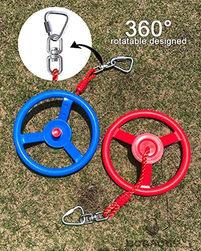 ROTAONY Ninja Wheel Obstacle for Kids, Ninja Course Attachments, Outdoor Ninja Warrior Training Equipment for Kids Outdoor Ninja Slackline Attachments - Image 2