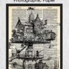 Steampunk Aerial House Dictionary Wall Art Print: Unique Room Decor for Boys, Men, Girls & Women - (8x10) Unframed Picture - Great Gift Idea - Image 5
