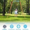 Costzon Swing Frame Stand with Swing Seat, A-Frame Swing Sets for Backyard All Weather w/Ground Stakes, Non-Slip Seat, Toddler Swing Set Great for Indoor Outdoor Garden Playground (Orange) - Image 2