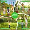 50FT Ninja Warrior Obstacle Course for Kids, 8 Sturdy Obstacles with 2 Slacklines, 4-in-1 Outdoor Playset with Swing, Trapeze Swing, Climbing Ladder - Gift for Girls & Boys - Image 3