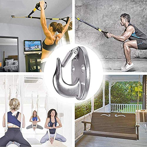 SELEWARE Resistance Band Wall Anchor Stainless Steel Workout Anchor Wall & Joist Mount Bracket for Suspension Trainers Gymnastic Rings Yoga Silk Hammock Climbing Rope, 2000 lbs Capacity - Image 3