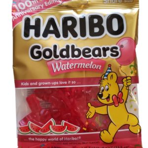 Haribo Of America Goldbears Gummi Candy 100th Anniversary All Watermelon Gummy Bears Limited Edition Fan Favorite 4oz, 4 Ounce (Pack of 1)