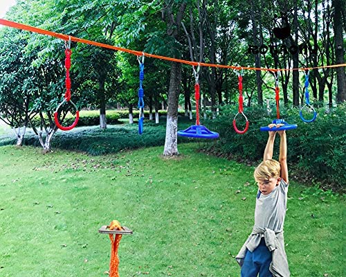 ROTAONY Ninja Wheel Obstacle for Kids, Ninja Course Attachments, Outdoor Ninja Warrior Training Equipment for Kids Outdoor Ninja Slackline Attachments - Image 4