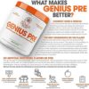 Genius Pre Workout Powder – All Natural Nootropic Preworkout & Caffeine Free Nitric Oxide Booster w/Beta Alanine & Alpha GPC | Boost Focus, Energy & NO | Muscle Builder Supplement – Essential Herbs - Image 3