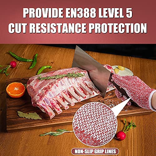 Kids Cut Resistant Gloves, Upgraded Non-slip Grips, Food Grade Safety Work Cutting Gloves for Kitchen, Woodworking - Image 3