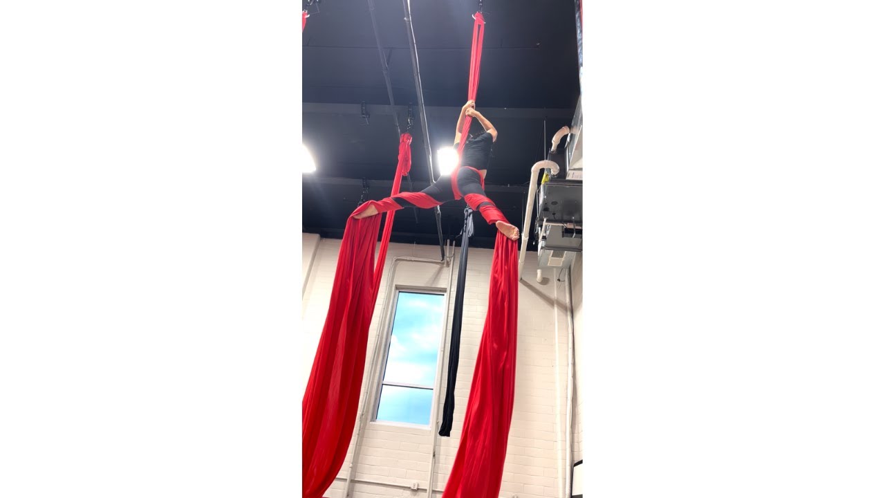 Aerial Silks Dive Catch to Knee Belay AerialFitness