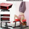 ZIMGOD Yoga Headstand Bench Stable Inversion Chair, Yoga Headstand Stool with 2 Handles & PU Cushion, Home Gym Inverted Yoga Stool for Women Exercise (Color : Red) - Image 2