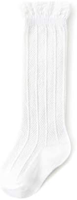 Durio Knee High Socks for Girls Toddler Newborn Baby Girl Socks Infant Cotton Stockings Tube Ruffled Unisex Tights