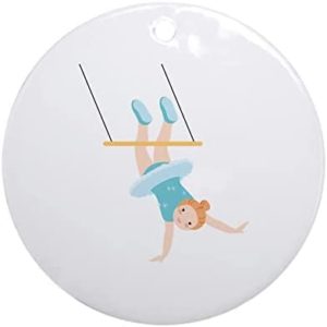 CafePress Circus Trapeze Girl Ornament (Round) Round Holiday Christmas Ornament