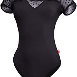 Daydance Girls Women Ballet Outfits Lace Cap Sleeve Dance Leotards for Gymnastics, Aerial Yoga, Swimming