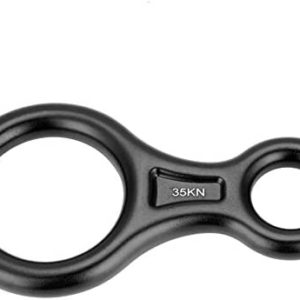 Tbest Terminal 8 Descender, 35KN Heavy Duty Climb Aluminum Figure 8 Descender Rigging Plate, Outdoor Rappel Rock Climbing Rescue Gear Downhill Ring Equipment Belay Device