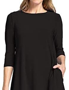 Sympli Womens 3/4 Sleeves, Trapeze Tunic Style 23155-2