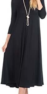 iconic luxe Women's A-Line Swing Trapeze Midi Dress