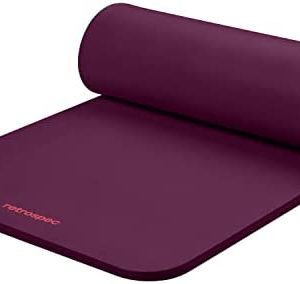Retrospec Solana Yoga Mat 1" and 1/2" Thick with Nylon Strap for Men and Women - Non Slip Exercise Mat for Home Yoga, Pilates, Stretching, Floor and Fitness Workouts