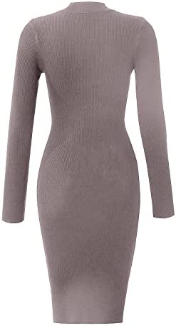 QUFECH Women's Casual Dresses Pullover Knit Sweater Dress Autumn/Winter Skinny Pullover Sweater Dress Dresses 2022 - Image 5