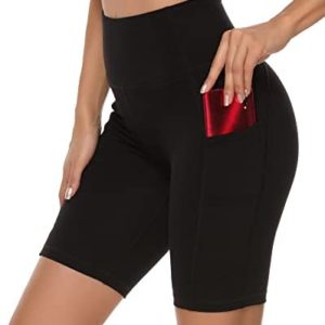 Stelle Women's Workout Shorts/Biker Shorts for Running Yoga High Waisted 8" /5" Essential with Side Pockets
