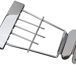 Guyker 6 String Guitar Trapeze Tailpiece Bridge Replacement for Jazz Archtop Guitar (Chrome)