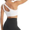 MATHACINO One Shoulder Sports Bra for Women Sexy Cute Workout Yoga Bra Medium Support - Image 2