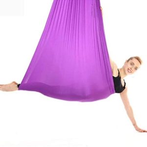 ZCXBHD 4m2.8m Aerial Yoga Hammock Anti-Gravity Yoga Swing Yoga Belt for Body Building Pilates Workout Fitness Suit for Ceiling (Color : Purple)