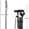 Seniors Walking Cane with LED Light,Lightweight and Portable Aluminum Collapsible Cane,5 Level Adjustable Pivoting Quad Base Walking Cane for Adults Men Women - Image 6