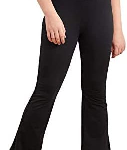 Girl's Leggings Cross High Waisted Flare Pants Yoga Bootcut Pants Solid Color Full Length Bell Bottoms