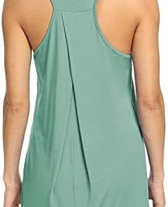 Bestisun Womens Workout Yoga Tops Long Tank Tops Loose fit Racerback Tank Tops for Women