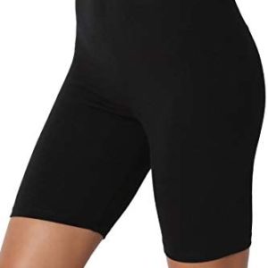 TheMogan Mid Thigh Stretch Cotton Span High Waist Active Basic Short Leggings