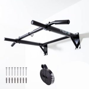 PULLUP & DIP Wall Mounted Pull Up Bar, Premium Multi Grip Chin Up Bar for Wall Mounting Incl. Pull-Up Band, Screws & eBook, Up to 200 kg (440 lbs)