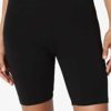 TheMogan Mid Thigh Stretch Cotton Span High Waist Active Basic Short Leggings - Image 3