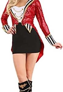 Sequin Ringmaster Costume for Women Lion Tamer Costume Adult Outfit