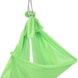 Aerial Yoga Hammock Child Safe Stretch Hammock Breathable Improves Balance 4ft x 10ft for green