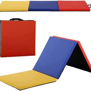 Gymnastics Mat Tumbling Mats 6'X2'X2" Gym Exercise Pad with Carrying Handles Folding Exercise Mat for Yoga,Stretching,Workouts,Home Gym