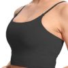 HHUQ Women’s Longline Sports Bra Wirefree Padded Medium Support Yoga Bras for Running Workout Tank Tops - Image 2