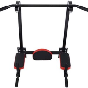 Multifunctional Wall-Mounted Pull-Up Bar, Dipping Station for Home Fitness, Indoor Exercise, Support 265LBS Aerial Yoga (Black, One Size)