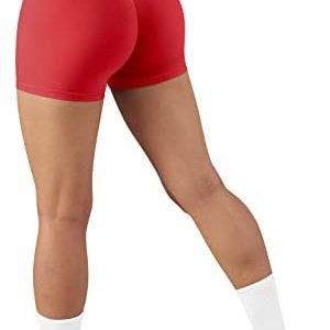 MOOSLOVER Women Ribbed Seamless Biker Shorts Butt Lifting High Waisted Workout Shorts