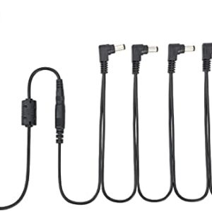 Musiclily Pro US Standard Guitar Pedal Power Supply Adapter 9V DC with 5 Way Daisy Chain Cables and Reverse Polarity Cord for Guitar Effect Pedals