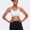 ANGOOL Strappy Sports Bras for Women, Longline Medium Support Yoga Bra Wirefree Padded Sports Bra with Adjustable Straps - Image 5