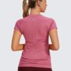 CRZ YOGA Seamless Workout Shirts for Women Short Sleeve Sports Tees Quick Dry Breathable Gym Athletic Tops - Image 2
