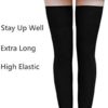 AnVei-Nao Thigh High Socks for Women Girls Over Knee Socks Warm Winter Leg Warmers Khaki - Image 2