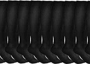 Yacht & Smith 12 Pairs of Womens Knee High Socks, Cotton, Flat Knit, Solid Colors
