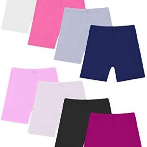 Resinta 8 Pack Black Dance Shorts Girls Bike Short Breathable and Safety 8 Color