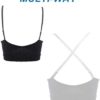 Omisy 4 Pieces V Neck Padded Bralette Cami Bra Wireless Tank Top Bra Sports Bra with Adjustable Straps - Image 6