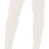 Leoparts Women's Cable Knitted Thigh High Boot Socks Extra Long Winter Stockings Over Knee Leg Warmers - Image 3