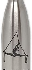 LaserGram Single Wall Stainless Steel Water Bottle, Aerial Silks, Personalized Engraving Included